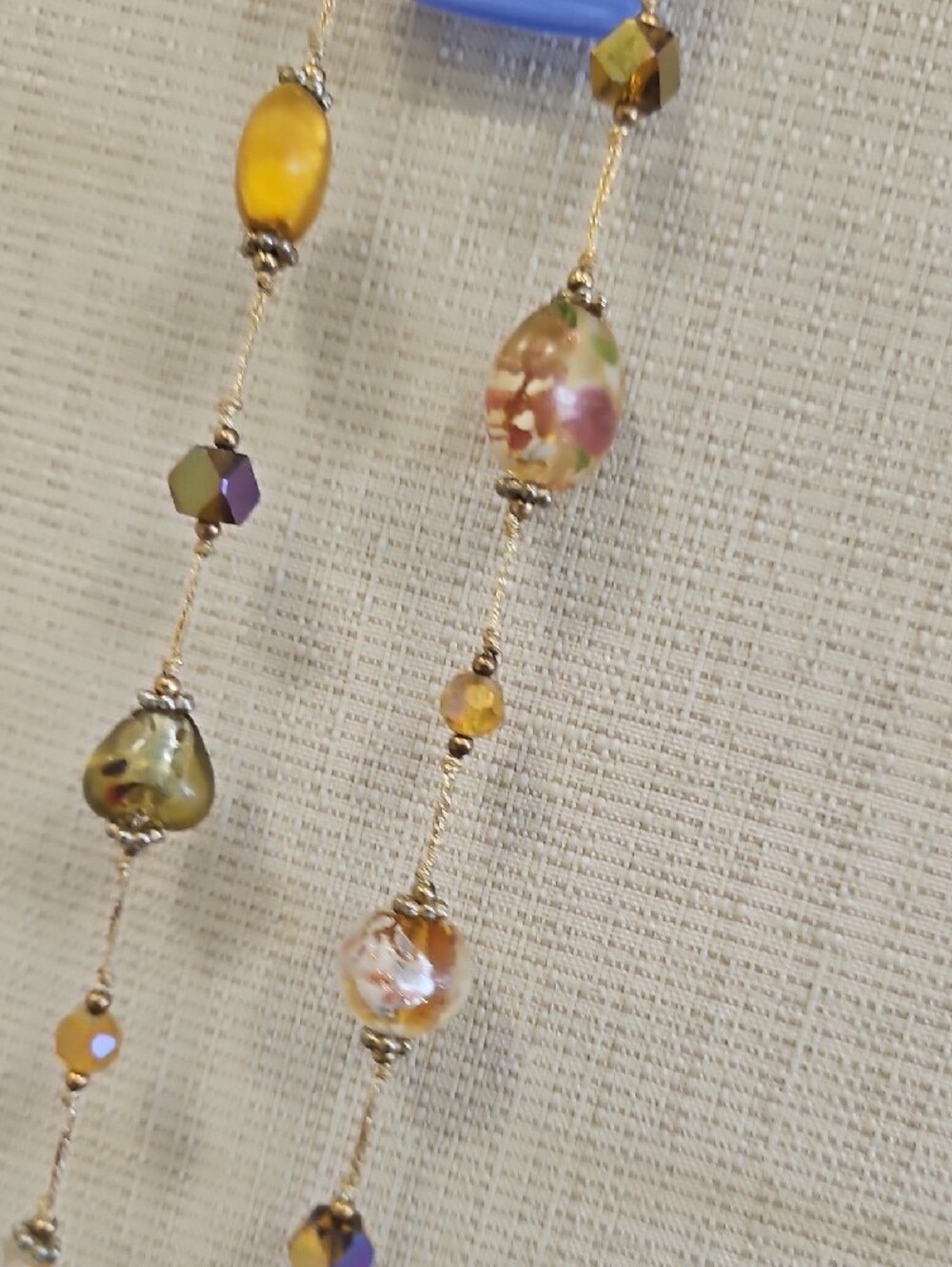 Premier Designs Gold and Amber Glass Bead Necklace with Accent Beads - Picture 5 of 11